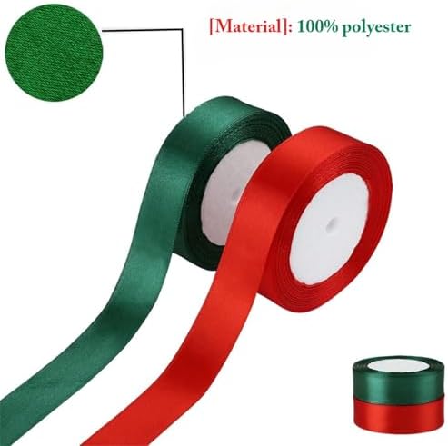 Christmas Ribbon, 0.8 inches x 25 Yards, Christmas Gift Wrapping