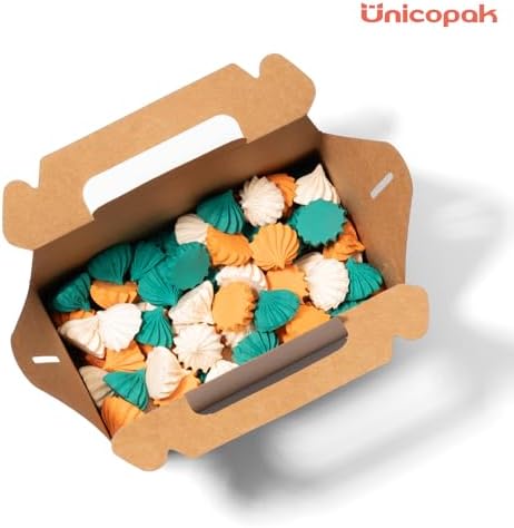 UnicoPak 30 Pack Brown Cookie Gift Boxes with Handles, Food-grade Material, Gable Party Favor Boxes for Lunch, Treats, Goodies, Cookies Candies for Birthday Party Wedding Holidays 6.5x3.5x4 Inches