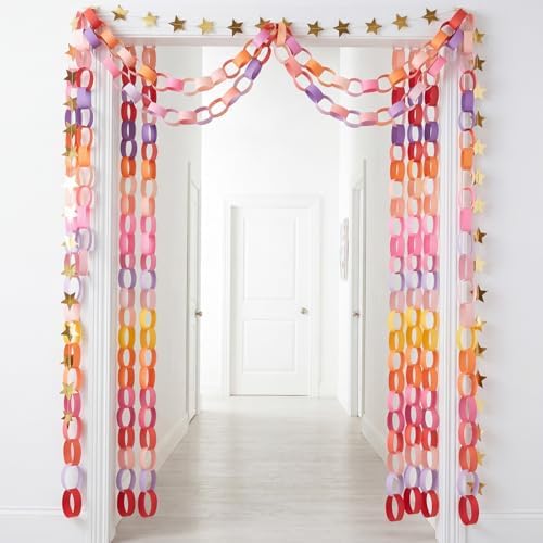 Lincia 1000 Sheet Paper Chain Garland Strips, Valentine