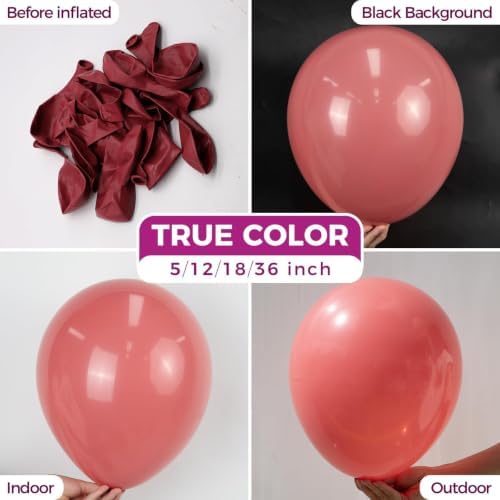 Bezente Dusty Pink Latex Party Balloons 100 Pack 12 inch