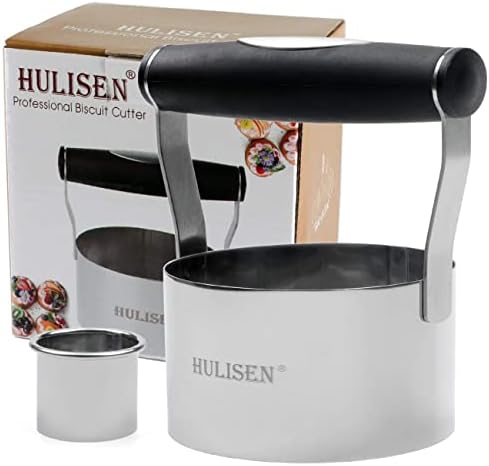HULISEN 3.5 inch Biscuit Cutter, Stainless Steel Cookie Cutter with Handle