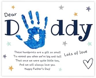 Father’s Day Crafts for Kids – Family Handprint Kit, Best Dad Ever Hands Down Gifts from Kids, Create Keepsake Dad Will Cherish Forever, DIY Art Activity for Toddlers, Set of 3 Personalized Present