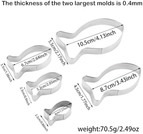 MrCookie Goldfish/Fish Cookie Cutters,Thickened Stainless Steel.