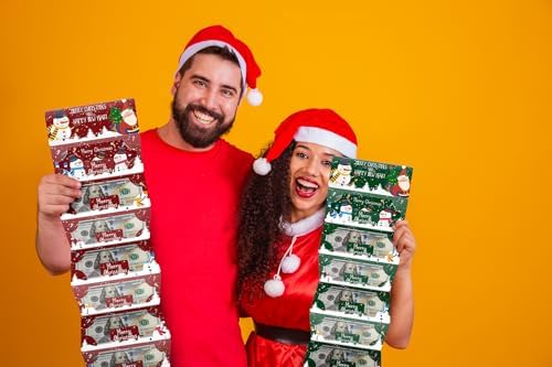 Jaywayang 2PCS Christmas Money or Gift Card Holder with 10 Slots, Surprise Cash Envelope Holders for Men Women Girls Boys