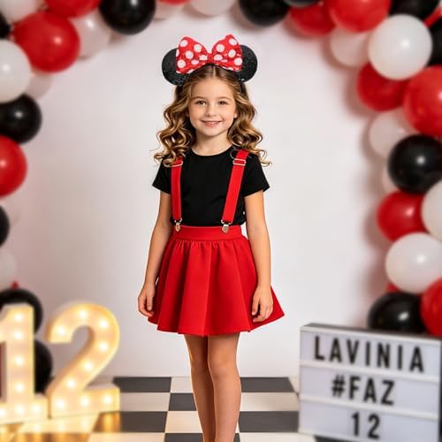 UNSPAZ Mouse Ears Headbands, Sequin Mouse Ears for Women Girls Boys, Shiny Bow Headband for Cosplay Costume Party Decorations Hair Accessories (Polka Dots)
