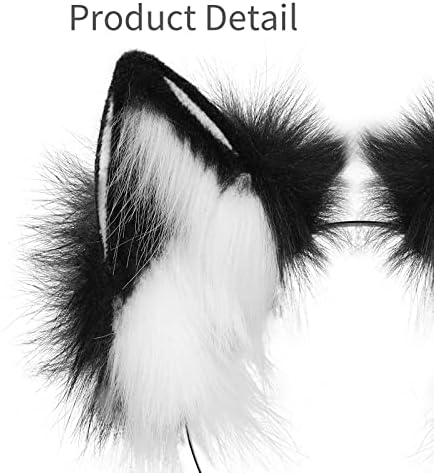 HAOAN Handmade Cat Fox Fur Ears Hairhoop Headwear Anime Party Halloween Costume Headband Hairband