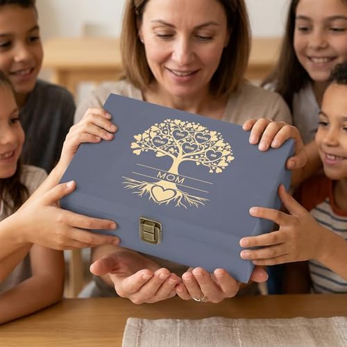 Gift for Mom or Grandma, Personalized Family Tree Memory Box - Mother's Day
