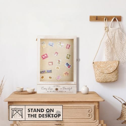 AW Bridal 11x16 Wedding Shadow Box Display Case, Bridal Shower Gifts, White