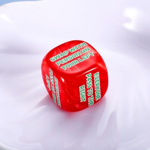 Santa Swap Gift Exchange Dice Christmas Exchange Games Dice - Family Christmas Party Favors White Elephants Gifts for Adults Gag Stocking Stuffers for Her Him New Year