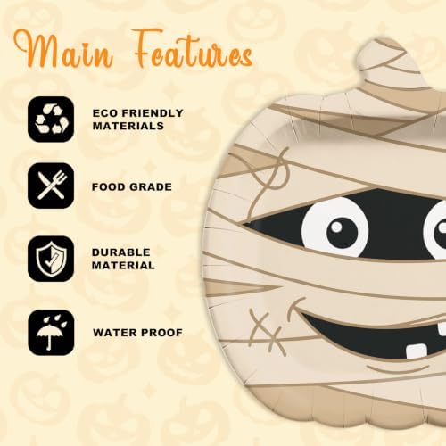 Halloween Paper Plates 9 Inch 60 Pack