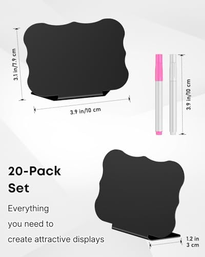 Uniclife 20 Pack Mini Chalkboard Signs for Party Buffet Tables