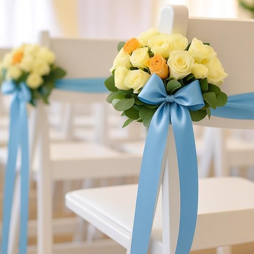 30 Yards 1 1/2 in Sky Blue Ribbon for Gift Wrapping Birthday Graduate Craft