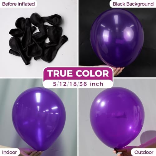 Bezente Dark Purple Latex Party Balloons