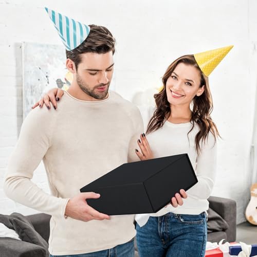 Tlpmsk Black Gift Boxes With Lids,9.7x7.2x3.3 Inch,Magnetic Box for Present