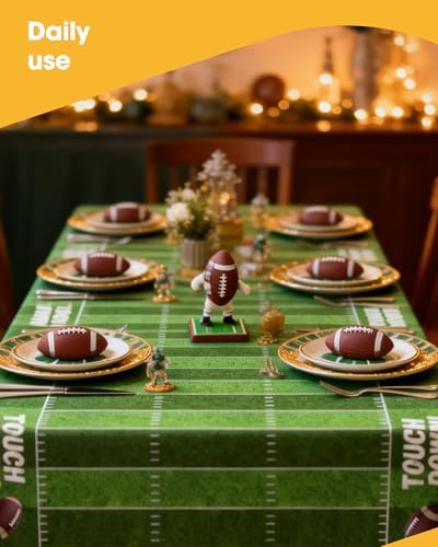 Niuara Football Plastic Table Cloth Disposable, 4 Pack, 54 x 108 in