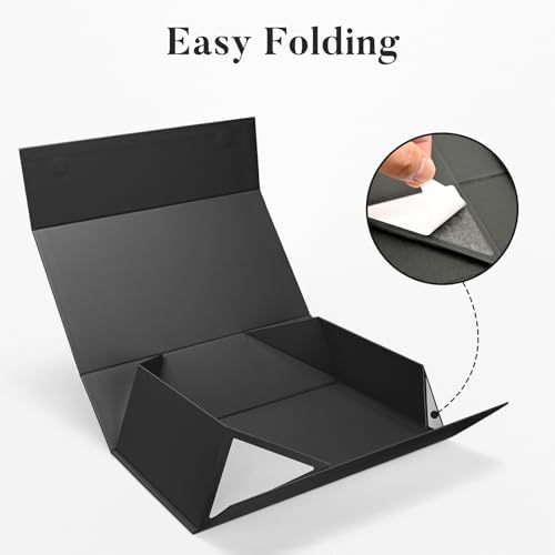 LIFELUM Black Magnetic Gift Box for Birthday Presents, 14"x8.5"x4.5"