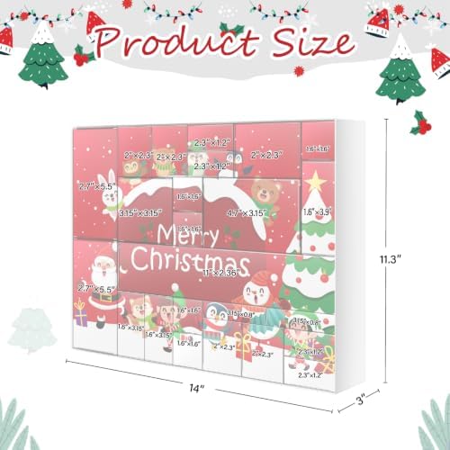 JWSCYSY 2026 Christmas Advent Calendar Box Set DIY - 24 Empty Surprise Gift Boxes with Number Stickers to Fill, Countdown Calendar for Kids Family Holiday Christmas Decorations (Red)