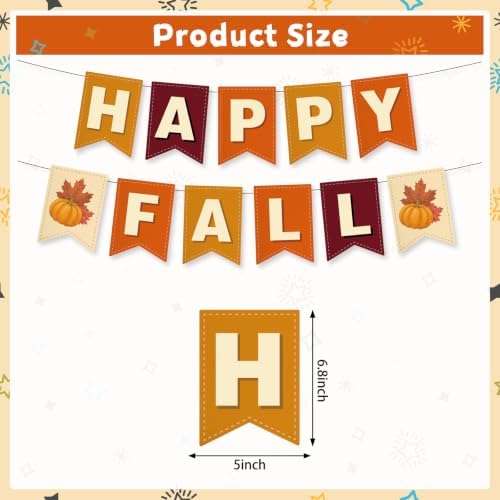 Happy Fall Banner Fall Decorations for Home Indoor Outdoor