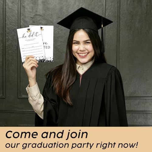 Graduation Invitations 2026 with Envelopes - 20 Pack Class of 2026 Graduation Party Invitations, 4x6 Inch Fill-in Graduation Announcements for High School or College - A11