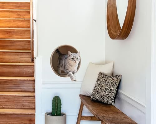 FLFK Cute Cat Wall Decal - Removable Peel and Stick Cat Sticker with 3D Effect for Toilet Kitchen Offices, Tabby Stepping Out