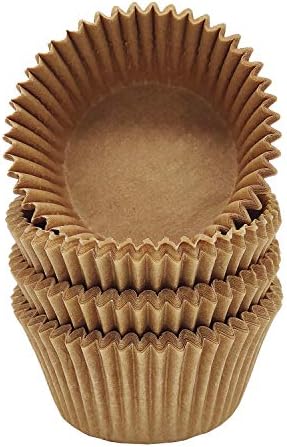 Premium Natural Greaseproof Cupcake Liners Muffin Paper Baking Cups Standard Size, 100-Count