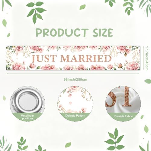 Just Married Wedding Decor Banner Decorations Party Hanging Sign