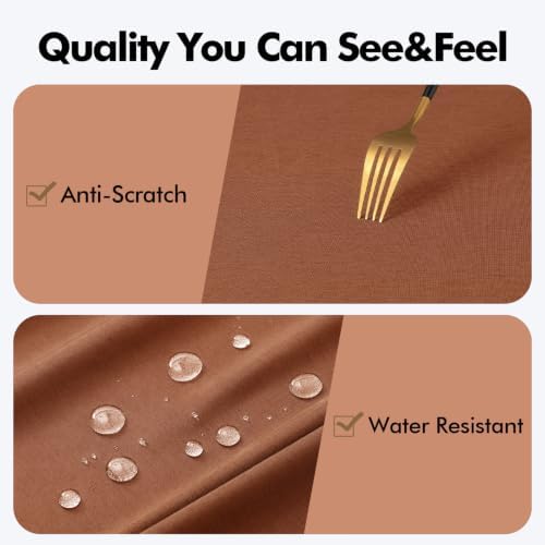 MIULEE Rust Fall Rectangle Tablecloth with Decorative Cutouts 52x70 Inch