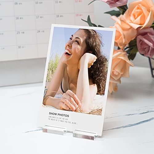 25 Pcs Acrylic Place Card Holder, Card Display Stand Table Number Holders for Table Wedding Menu Office Meeting