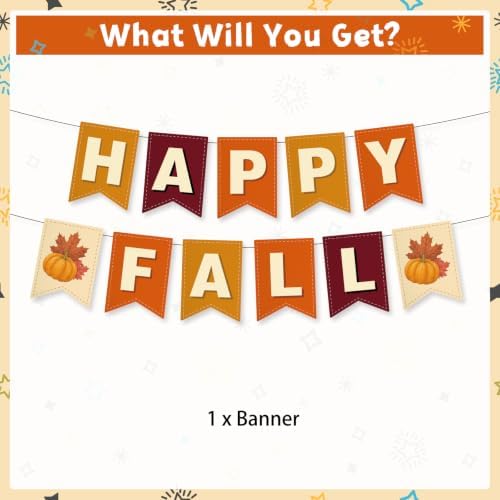 Happy Fall Banner Fall Decorations for Home Indoor Outdoor