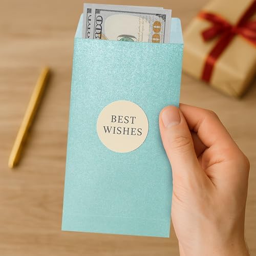 Money Envelopes for Cash, 100-Count Colorful Envelopes for Cash Gifts, Saving Challenges, Coins, Checks, Seeds, Small Items, 3.5 x 6.5 Inches, Luxe Gleam Collection, 10 Colors