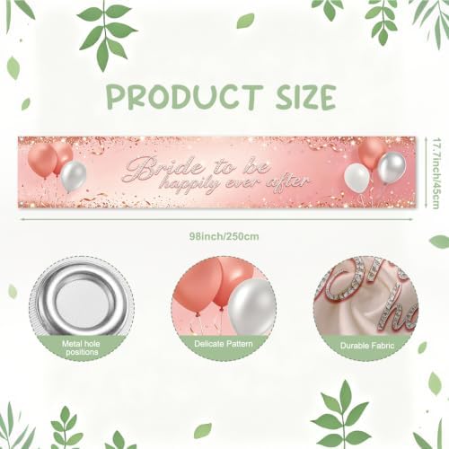Pink Bride To Be Banner Happily Ever After Bridal Shower Wedding Banner