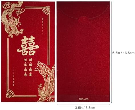 6 PCS Wedding Envelopes Chinese Red Envelope Lucky Money Packets
