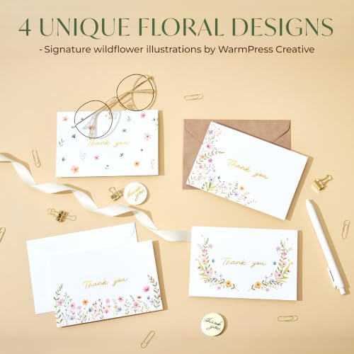 Thank You Cards with Envelopes Bulk 20 Pack 4x6 Blank