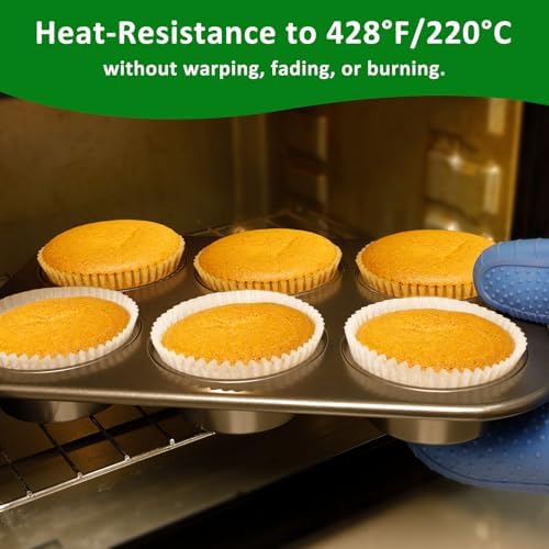 Caperci 200pcs Parchment Jumbo Cupcake Muffin Liners for Baking Large Cups