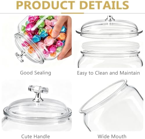4 Pcs Candy Jars with Lids,101oz Clear Plastic Cookie Container
