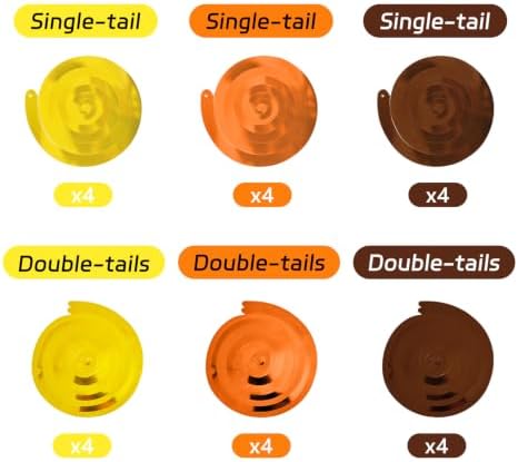 24 PCS Gold Brown Orange Hanging Swirl,Sparkle Ceiling Hanging Decorations,Plastic Streamer Party Decorations with Double-Swirls and Single-Swirls for Fall Birthday, Harvest, Thanksgiving Day,Wedding