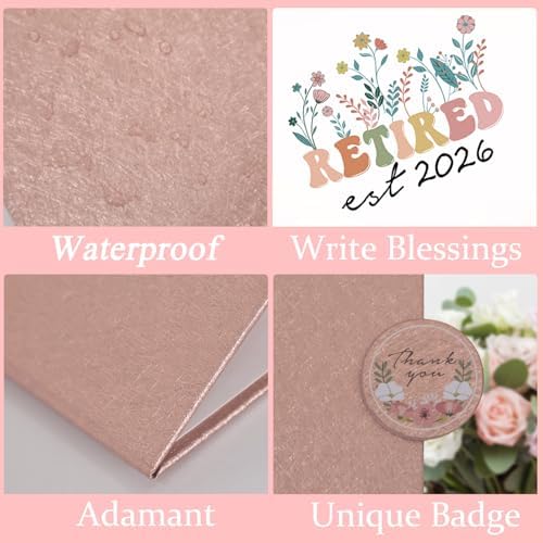 Holkcog Rose Flower Retirement Guest Book Alternative Decorations Women