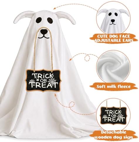 2 Pack Spooky Ghost Dog Halloween Decor Indoor for Party Decorations