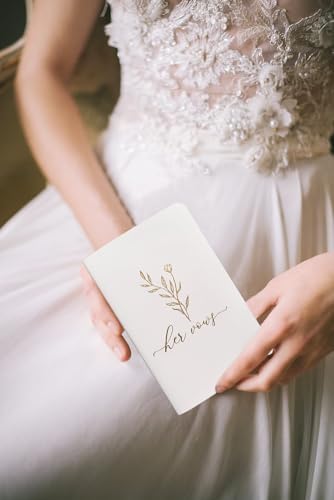 Vow Books Set of 2 Elegant His and Hers Vow Books 48 Pages Wedding Notebook With Plenty of Pages to Write Vows Wedding Vow Books with Gold Foil Floral Lettering Wedding Essentials for Bride Groom