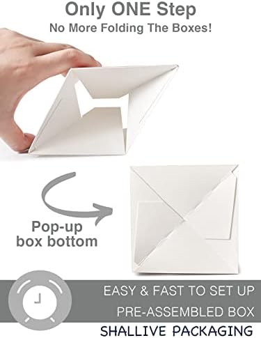 Mothers Day Floral Cupcake Boxes Single with Inserts and Window, Auto-Popup Mini Pink White Cupcake Holders Individual 30 Pack for Mother's Day Treat Wedding Gifts 3.5"