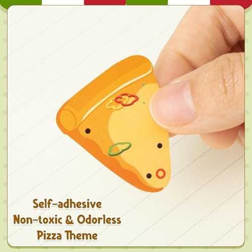 Haooryx Pizza DIY Sticker Rolls - 600 Pcs Make A Cartoon Pizza Face Stickers Self Adhesive Waterproof Vinyl Water Bottle Page Activity Pad Summer Birthday Party Supplies Laptop DIY Event Goodie Bags