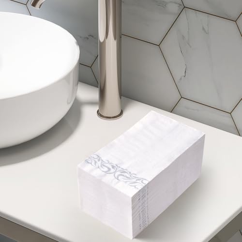 Vplus 200 Pack Paper Napkins, Soft Dinner Napkins, 3 Ply, Silver