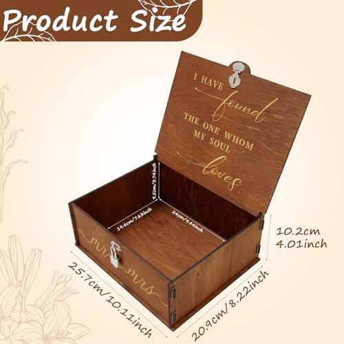 OurWarm Large Wedding Keepsake Box With Lock, Bridal Shower Gifts