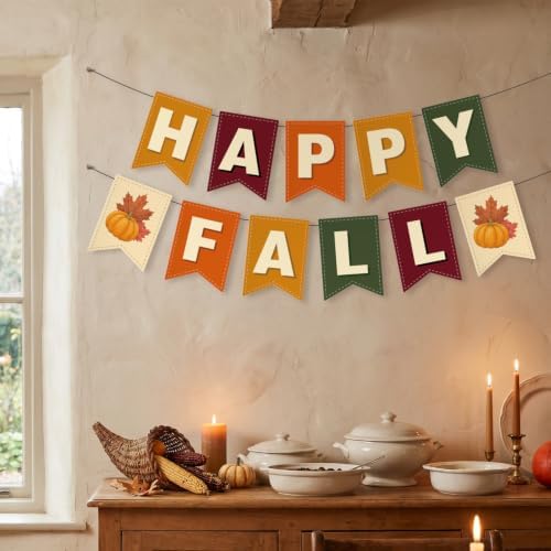 Happy Fall Banner Fall Decorations for Home Indoor Outdoor