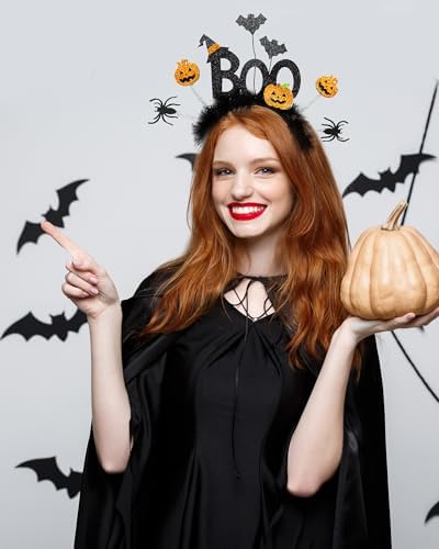Cute Halloween Headband BOO Ghost Headband Sparkling Halloween Headbands for Halloween Costume