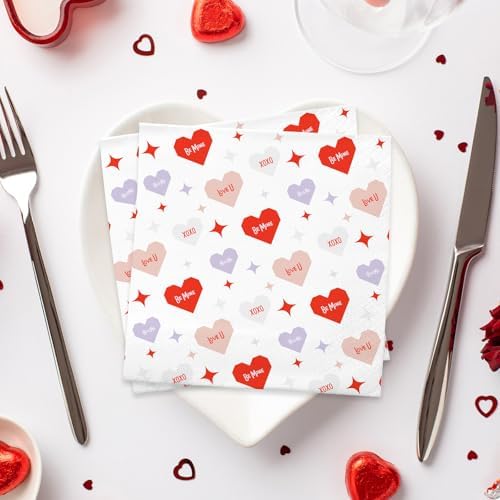 50Pcs Heart Decoupage Napkins