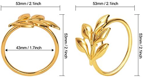KPOSIYA Gold Napkin Rings Set of 300, Leaf Napkin Holder for Thanksgiving