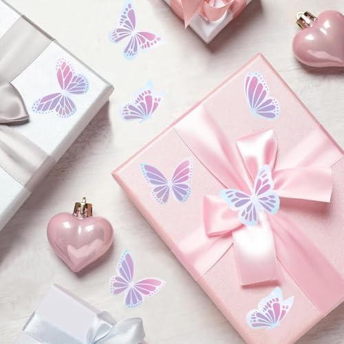 500Pcs Holographic Butterfly Stickers for Kids 1in Laser Waterproof Decals 6 Designs Dazzling Butterfly Self-Adhesive Sticker Rolls for Bottle Scrapbook Journal Envelope Decorations