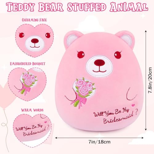 Pink Teddy Bear,Bridesmaid Proposal Gifts - Will You Be My Bridesmaid