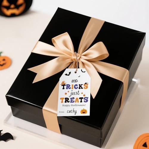 Alynta Halloween Tags with String 50Pcs Happy Halloween Paper Gift Tags